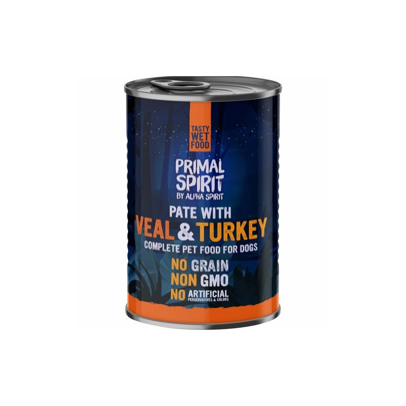 Primal Spirit dog lata Veal-Turkey 24x400 gr