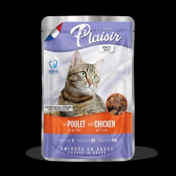Plaisir Cat Pouch Pollo-Higado en Salsa 22x100gr