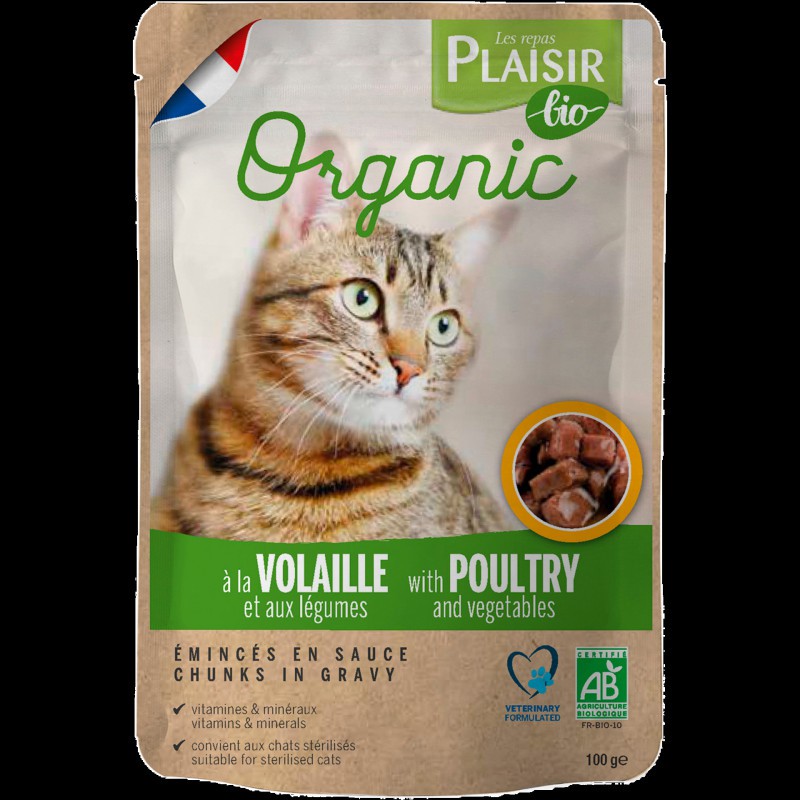 Plaisir Cat Bio Pouch Ave-Verdura 22x100gr