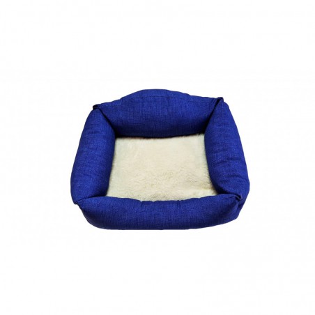 Siesta cama azul cojin borreguito 70cm